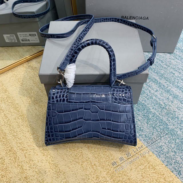 Balenciaga女包 巴黎世家Hourglass沙漏包 BG8896 鱷魚紋牛皮巴黎世家手提包  fyd1435